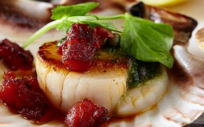 Scallops with Chorizo & Salsa Verde Scallops with Chorizo & Salsa Verde Recipe